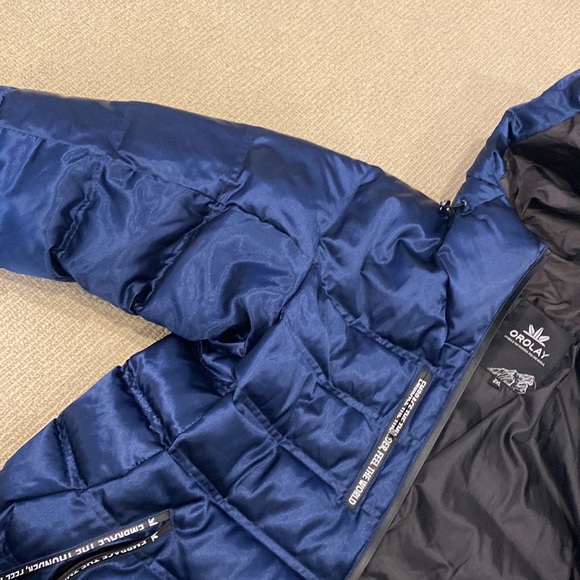 Blue orolay down jacket - Picture 4 of 8